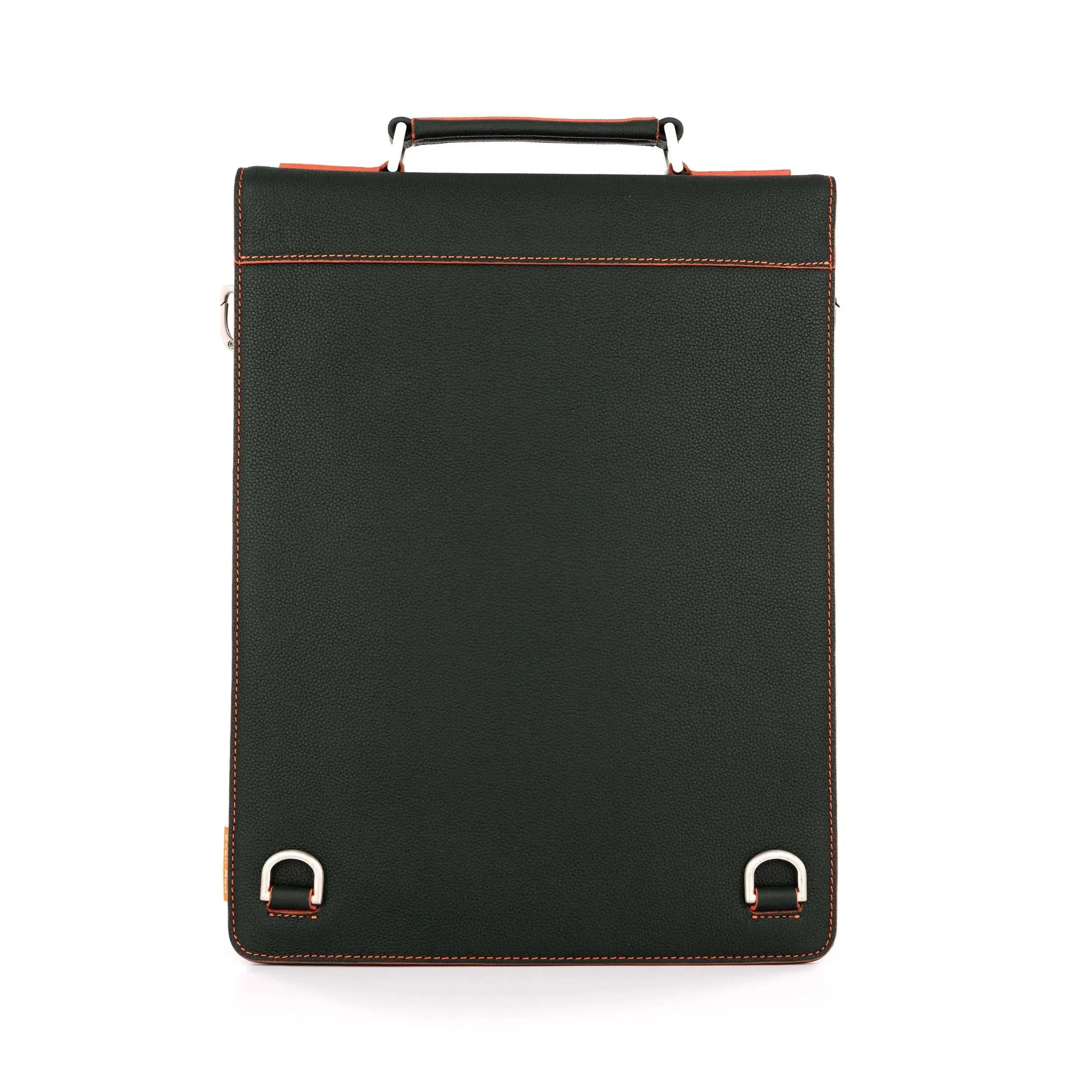 Deep Green Leather Backpack Evan Red